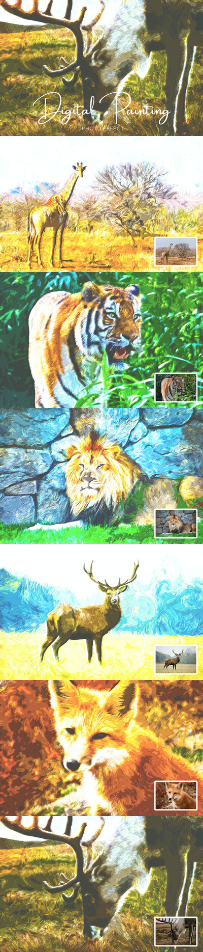 时尚高端数码绘画风格photoshop动作预设-PSD