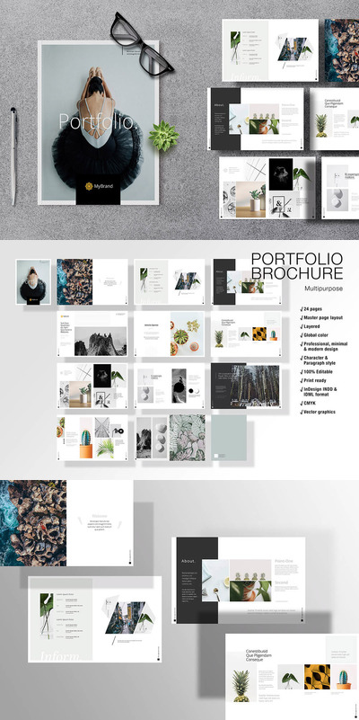 摄影和作品集图册模板 (indd)