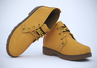 Caterpillar棕色短靴3D模型（MAX）