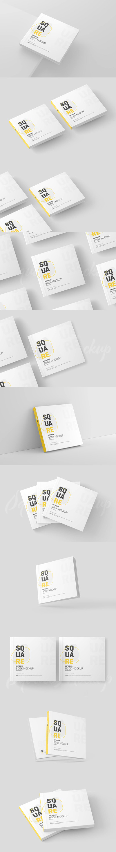 方形软封面书籍样机 (psd)