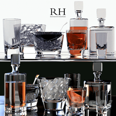 RH Pierpont酒瓶酒杯等酒具系列3D模型（FBX,MAX）