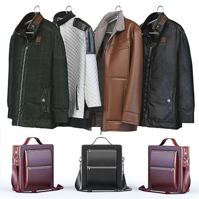 男性夹克外套和手提包3D模型（OBJ,FBX,MAX）