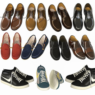 多款皮鞋运动鞋合集3D模型（FBX,MAX）