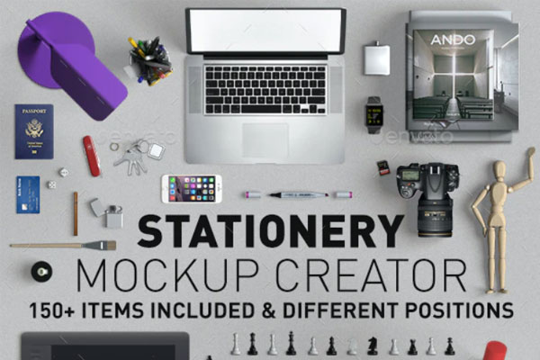 巨无霸品牌文具元素样机 (psd)