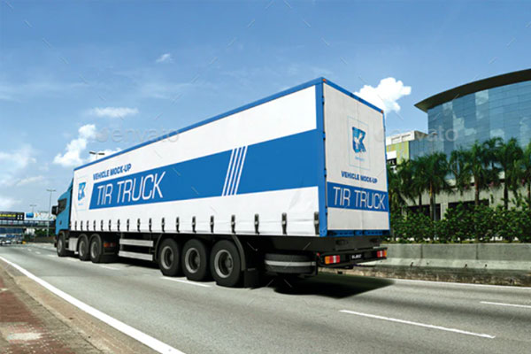 厢式货车广告设计样机 (psd)