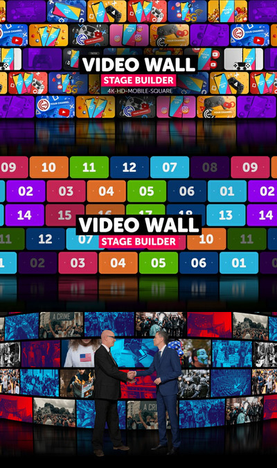 4K屏幕墙舞台背景开场视频AE&PR素材