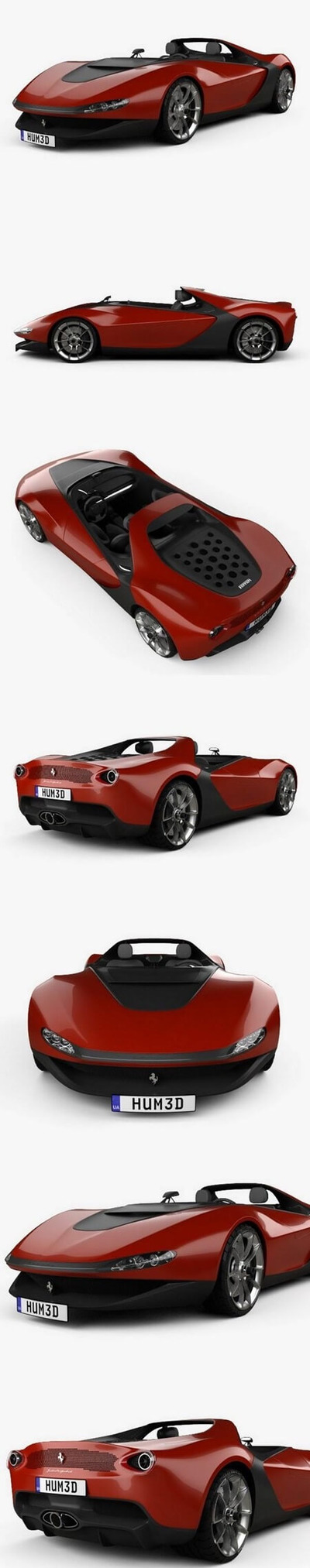 法拉利Pininfarina Sergio跑车3D模型（OBJ,MAX）