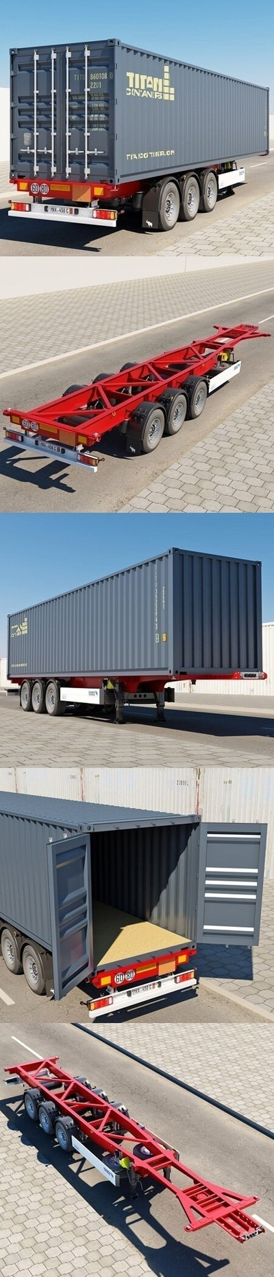 集装箱式半挂车3D模型（OBJ,FBX,MAX）