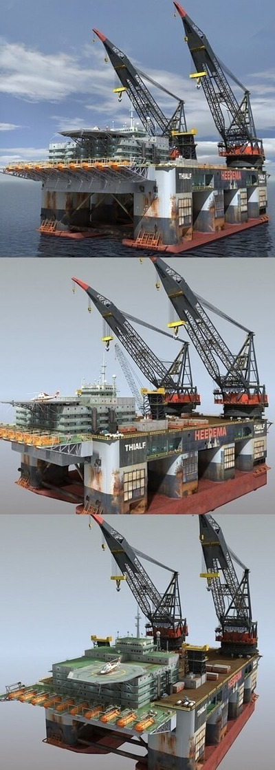 石油钻机双起重机3D模型（MAX）