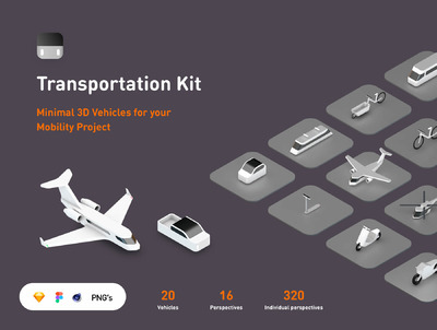 卡通3D交通运输工具素材包 (sketch,c4d)