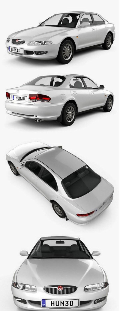马自达 Xedos 6 1992 复古轿车3D模型下载 (MAX,3DS,FBX,OBJ,C4D,LWO)