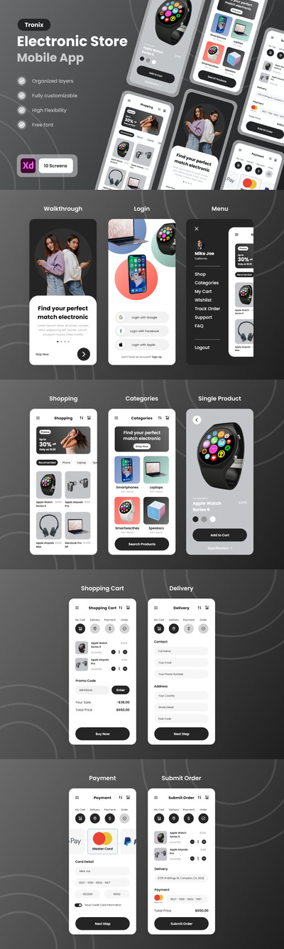 小工具电商App UI (XD)