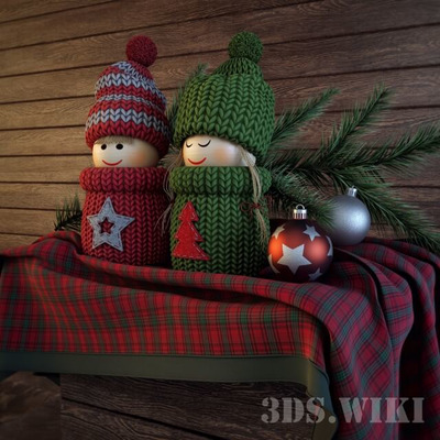 圣诞娃娃和其它装饰3D模型（OBJ,MAX）