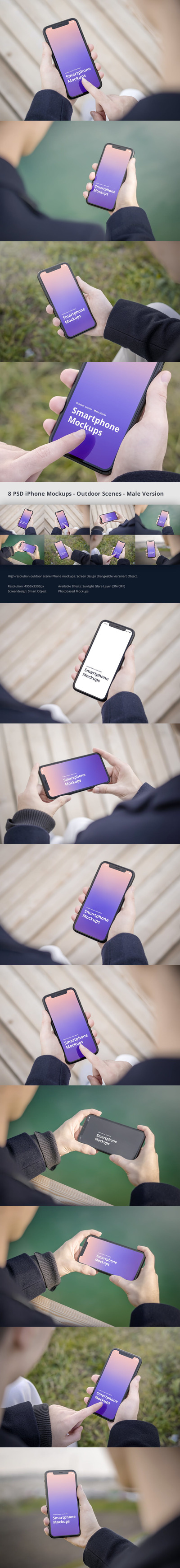 户外场景的手机展示样机下载 (PSD,PDF)