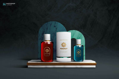 真实的护肤品展品/品牌/logo设计展示样机 (PSD,JPG)