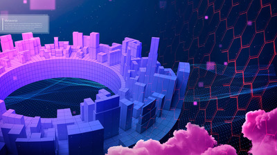 渐变元宇宙未来概念海报背景素材 (psd)