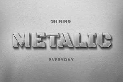 金属质感logo设计展示样机 (PSD)