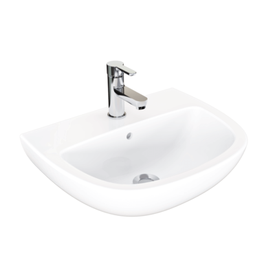 Lizz 57010 50x40cm圆边白色陶瓷洗脸盆3D模型（OBJ,FBX,MAX）