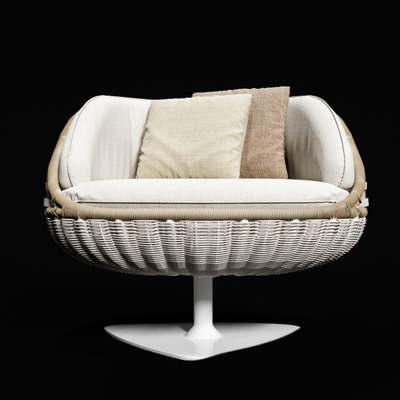 Dedon藤编沙发摇椅3D模型（OBJ,FBX,MAX）