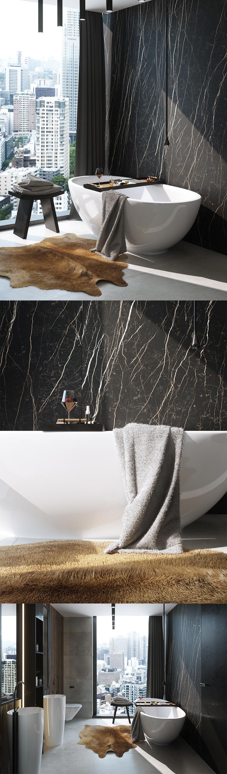 C4D+OC打造的浴室浴缸室内现代装修场景工程文件下载（C4D,OBJ）