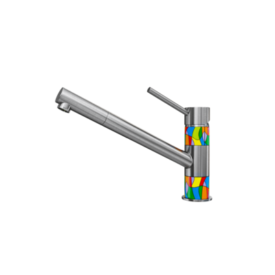 Aogashima彩色贴花抬启式不锈钢水龙头3D模型（OBJ,FBX,MAX）