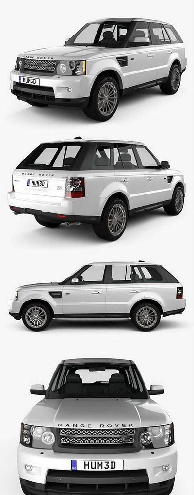 路虎 Land Rover Range Rover Sport 2009 越野车汽车3D模型下载 (MAX,3DS,FBX,OBJ,C4D,LWO)