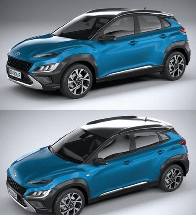 现代 Kona 2021 汽车3D模型下载（FBX,OBJ,BLEND）