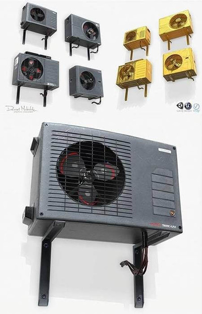 科幻空调PBR Low Poly 3D模型（OBJ,FBX,MAX）