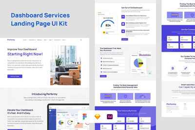 仪表板服务登陆页面UI工具包(FIG,SKETCH,XD)