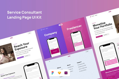 服务顾问登陆页面UI工具包(SKETCH,FIG,XD)
