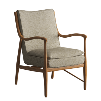 Martha Chocolate棕色实木框架沙发扶手椅3D模型（OBJ,FBX,MAX）