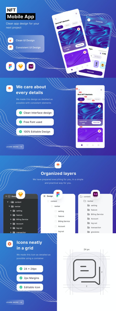 NFT手机端APP UI KIT (FIG,SKETCH,XD)