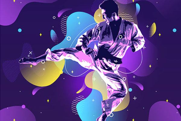 紫色几何现代海报效果PS动作 (atn)