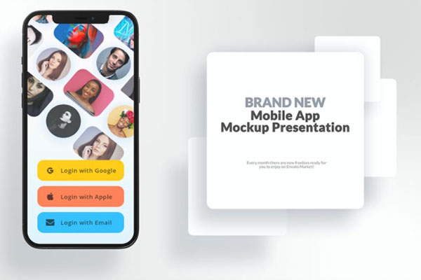 iPhone手机App设计演示视频AE模板[aep]