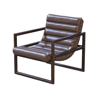 Herold Scoop Channel棕色皮革扶手椅3D模型（OBJ,FBX,MAX）