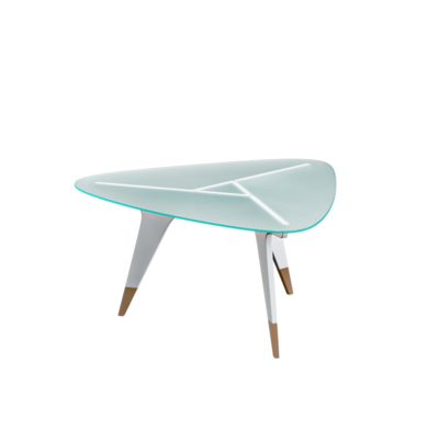 三角形圆角玻璃茶几3D模型（OBJ,FBX,MAX）