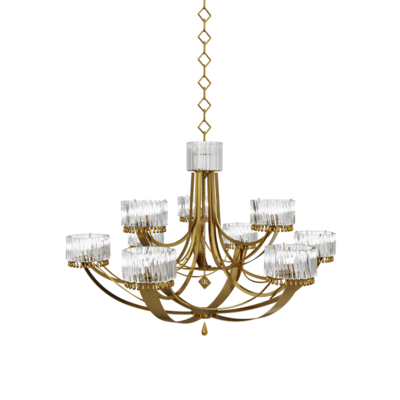 Crystal Blade奢华水晶吊灯3D模型（OBJ,FBX,MAX）