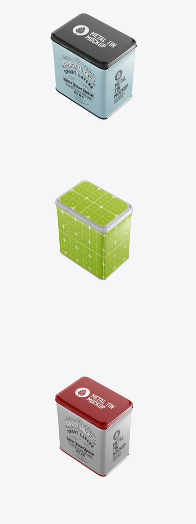 彩色茶叶罐包装样机 (PSD)