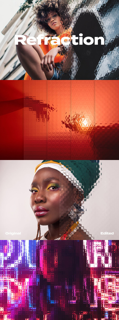 高品质的时尚高端玻璃折射背景底纹纹理集合-psd