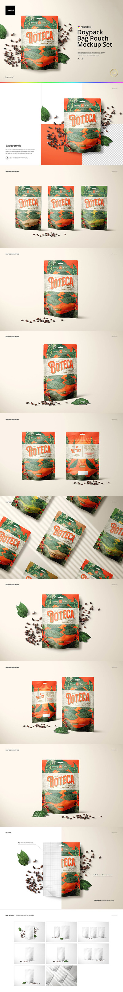 自立零食袋包装样机套装[1.39GB,PSD]