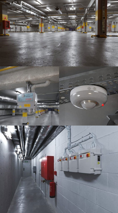 地下车库地库停车场相关元素3D场景模型下载（C4D,OBJ,FBX,MAX）