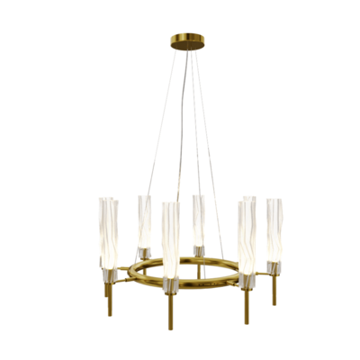 Bamboo Suspension圆柱形玻璃管吊灯3D模型（FBX,MAX）