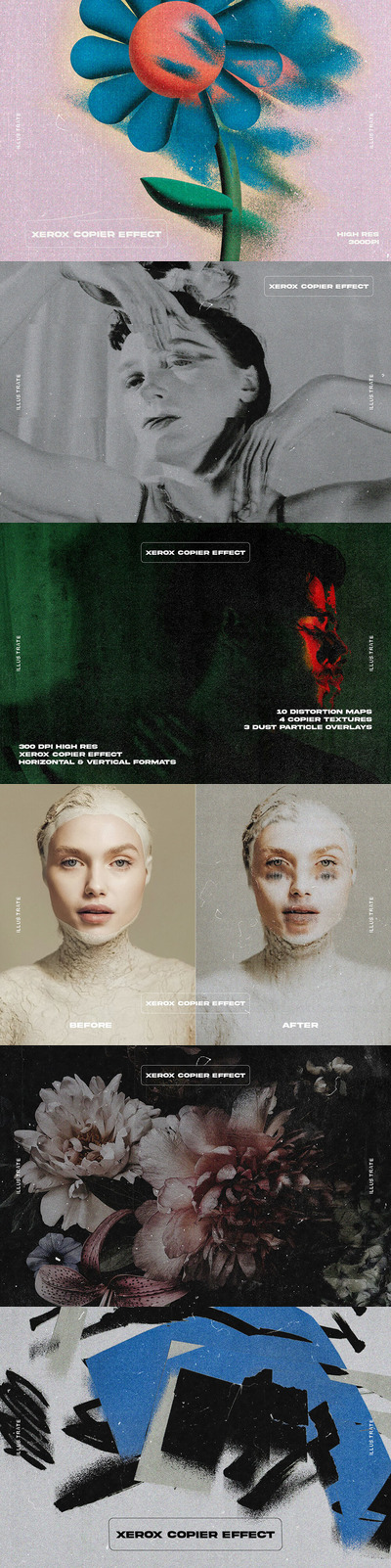 复印变形失真照片效果模板[1.06GB]