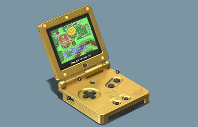 Gameboy Advance SP 3D 掌机游戏机模型下载（fbx,max,obj）