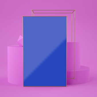 3D渲染完整场景框架样机[psd]