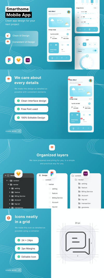 智能居家 App (FIG,SKETCH,XD)