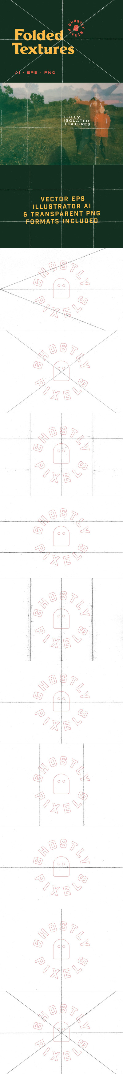 高品质的矢量纸张折叠纹理背景底纹纹理集合-AI, EPS, PNG