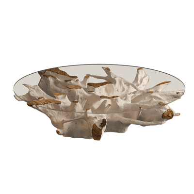 Root实木树根形状底座圆形玻璃台面矮茶几3D模型（OBJ,FBX,MAX）