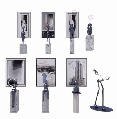 人物形象系列雕塑工艺品3D模型（MAX）