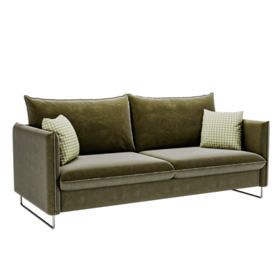 Julia一体式绿色沙发3D模型（OBJ,FBX,MAX）